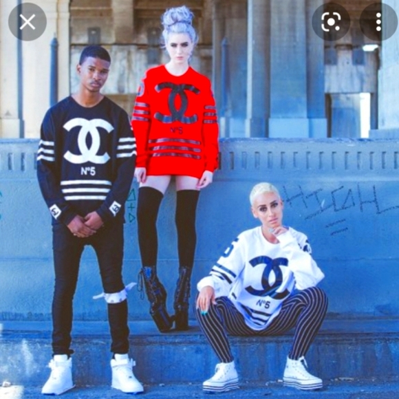 HOMME FEMME LA Famous CoCo #5 sweatshirt Jersey with side zippers. FINAL $ - Picture 2 of 5